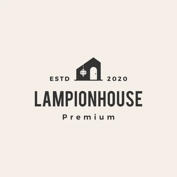 Casa Lampion Hipster Vintage Logo Vector Icono Ilustración — Vector de stock