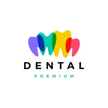 Renkli diş dişleri logo vektör çizimi