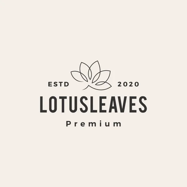 Lotusblatt Hipster Vintage Logo Vektor Ikone Illustration — Stockvektor