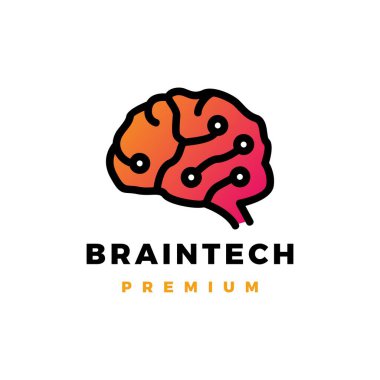 Beyin teknolojisi logo vektör çizimi
