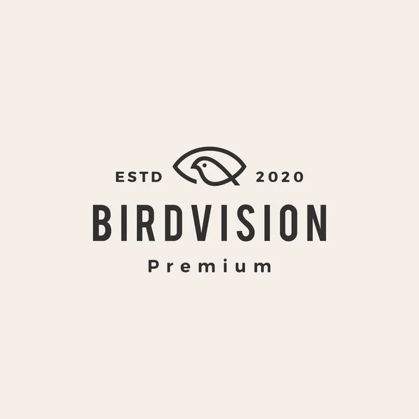 Ojo Pájaro Visión Hipster Vintage Logo Vector Icono Ilustración — Archivo Imágenes Vectoriales