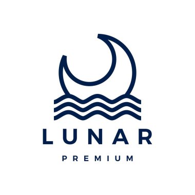 Ay hilal suyu logo vektör simgesi çizimi