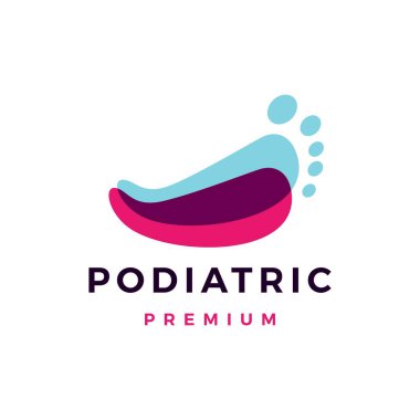 ayak pediatri podiyatri podiyatri logo vektör ikonu resimlemesi