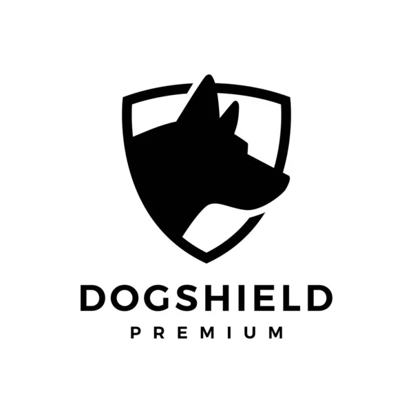 Dog Shield Logo Vector Icon Illustration — Stock Vector