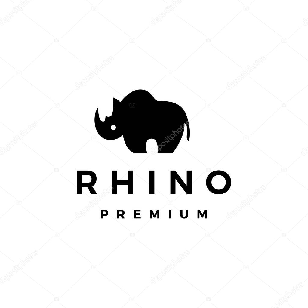 Rhino logo vector icon illustration