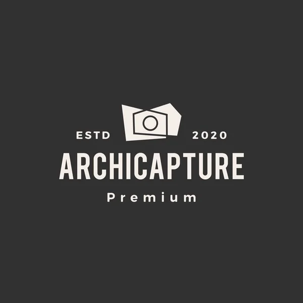 Architecture Photography Hipster Vintage Logo Vector Icon Illustration — Stock Vector