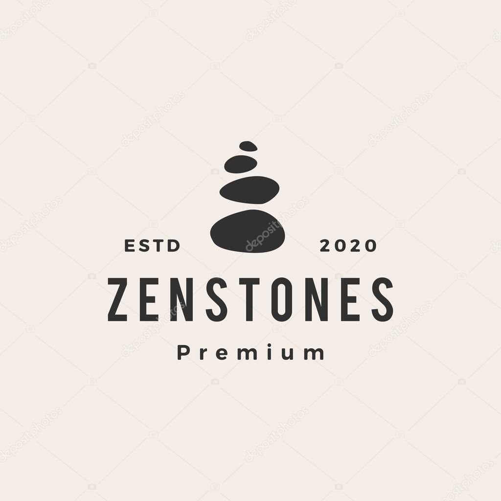 Zen stones hipster vintage logo vector icon illustration
