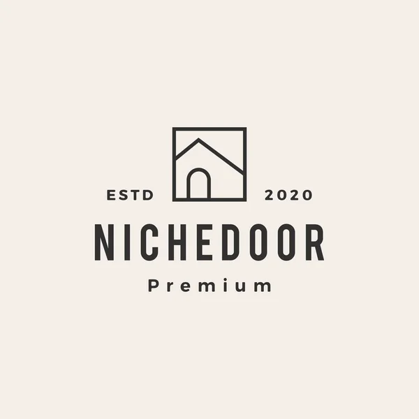 Nicho Casa Hipster Logotipo Vintage Ícone Vetor Ilustração —  Vetores de Stock