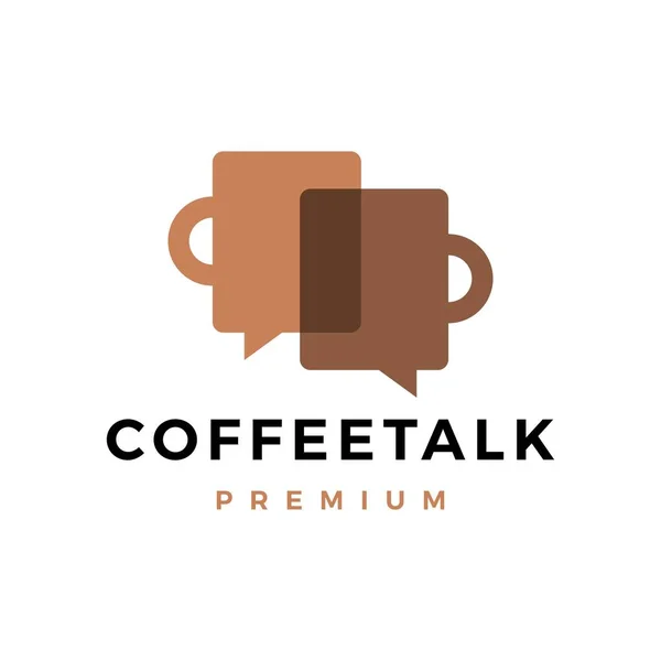 Coffee Talk Logo Vector Icon Illustration — Stock Vector