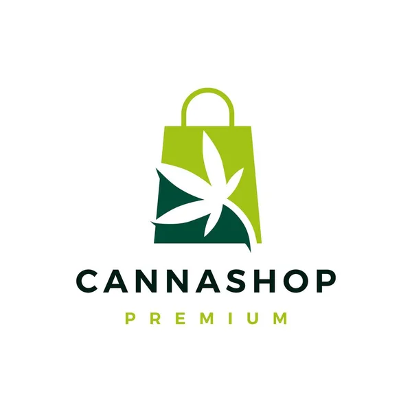 Tienda Cannabis Logo Vector Icono Ilustración — Archivo Imágenes Vectoriales