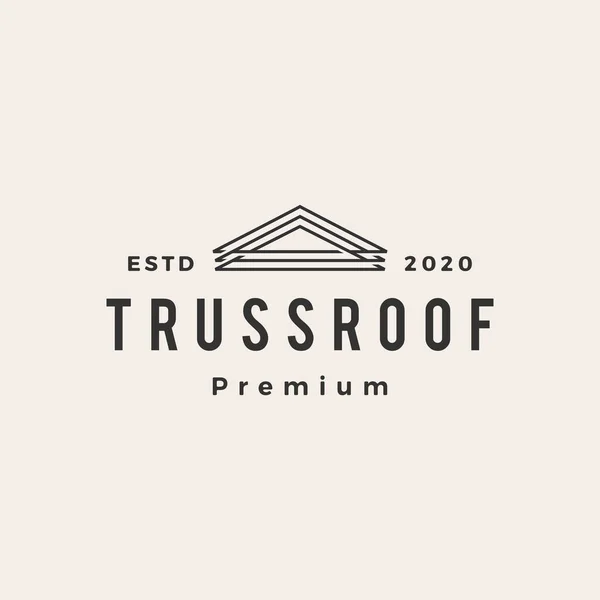 Truss Roof House Hipster Vintage Logo Vector Icon Illustration — Stock Vector