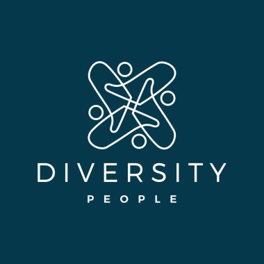 çeşitlilik insanlar logo vektör illüstrasyonu
