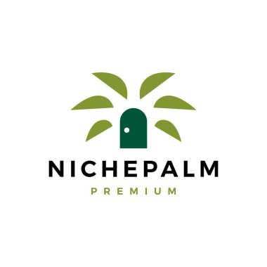 niche palmiye kapısı logo vektör resimleme