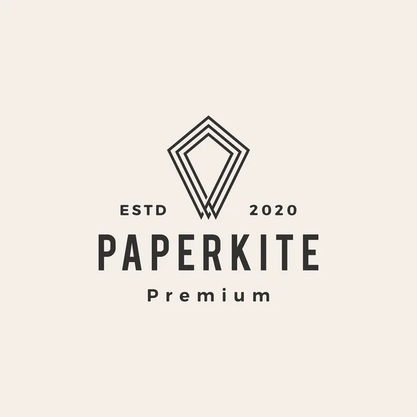 Papel Kite Hipster Vintage Logo Vector Icono Ilustración — Vector de stock