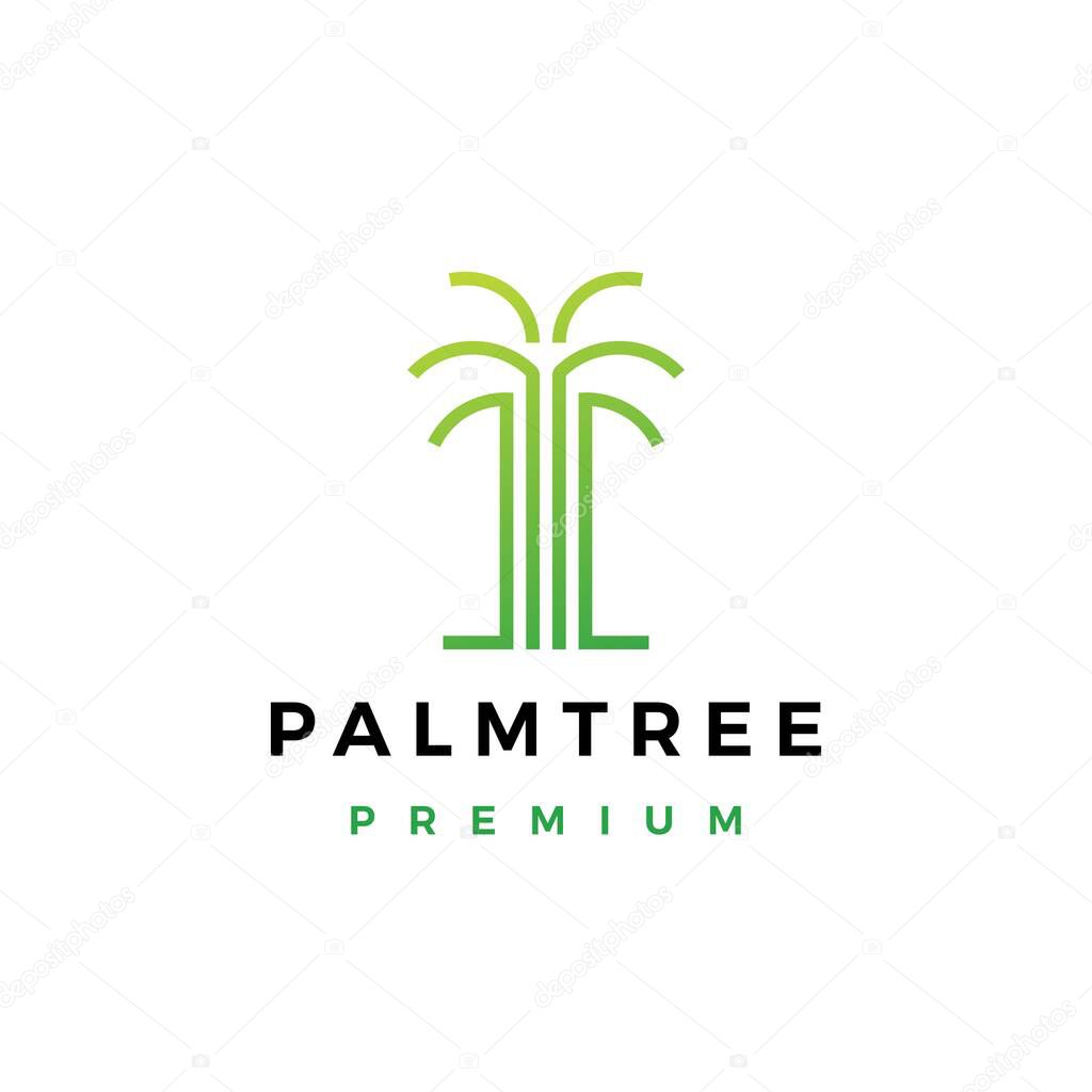 Palm tree logo vector icon illustration