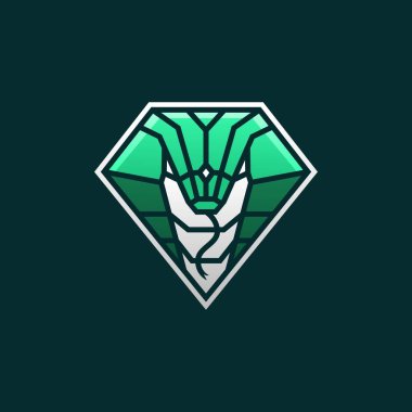 Kobra yılanı ve spor logo vektör çizimi