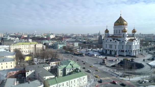 Russie Moscou Christ Sauveur Cathédrale Kremlin Fusillade Des Airs Jour — Video