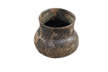 Cucuteni Uygarlığından tarih öncesi gemi (şimdi Romanya) beyaz arka plan üzerinde izole