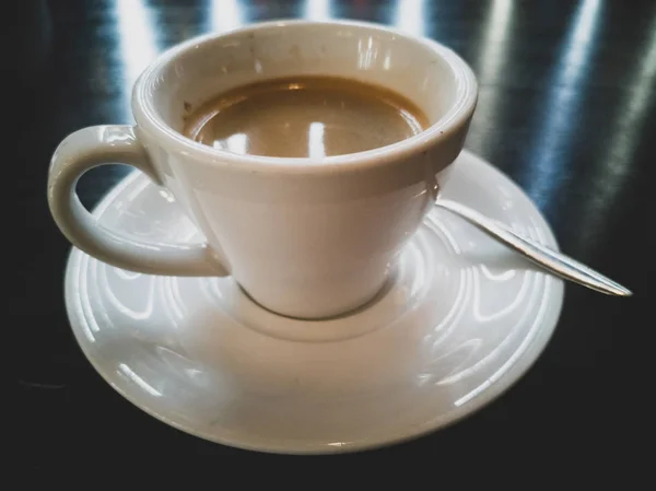 Cup Coffee Dark Table — Stock Photo, Image