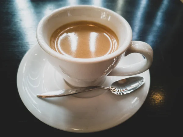 Cup Coffee Dark Table — Stock Photo, Image