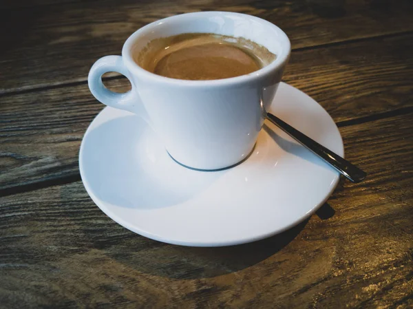 Cup Coffee Wooden Table — Stock Photo, Image