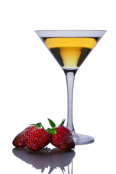Glas Drank Strawberry Cocktail Geïsoleerd — Stockfoto