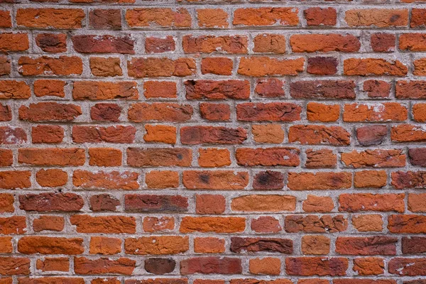 Oude oranje bakstenen muur. bakstenen muur, metselwerk textuur, metselwerk pa — Stockfoto