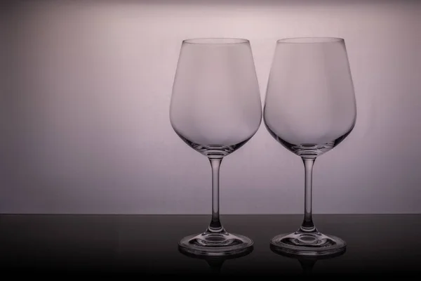 Two empty glasses on a white background — Stock Photo, Image