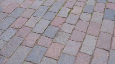 antik kent parke taşı kaldırım closeup üst görünümü