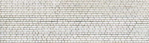 Zeitgenössische Verwitterte Weiße Backsteinmauer Abstrakte Ziegelsteinstruktur Hintergrundpanorama — Stockfoto