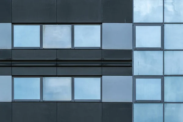 Abstract Fragment Facade Modern Building Office Building Facade Windows Steel — Stock Photo, Image
