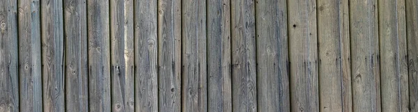 Panorama Surface Wooden Boards Gray Wooden Fence — Stock Photo, Image