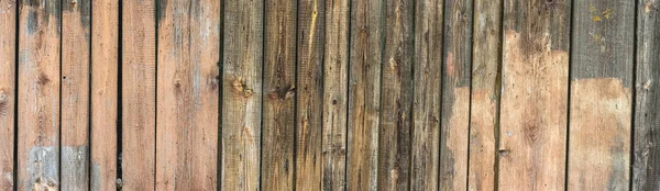 Old Dirty Wooden Planks Texture Rusty Nails Abstract Panoramic Background — Stock Photo, Image