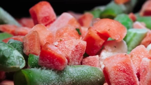 Primer Plano Las Verduras Congeladas Primer Plano Coliflor Congelada Coles — Vídeo de stock