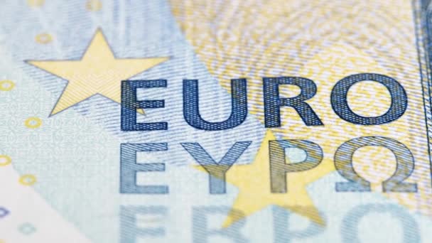 Detaylı Nakit Euro Banknotları Yakın Plan Bir Deste Kağıt Euro — Stok video
