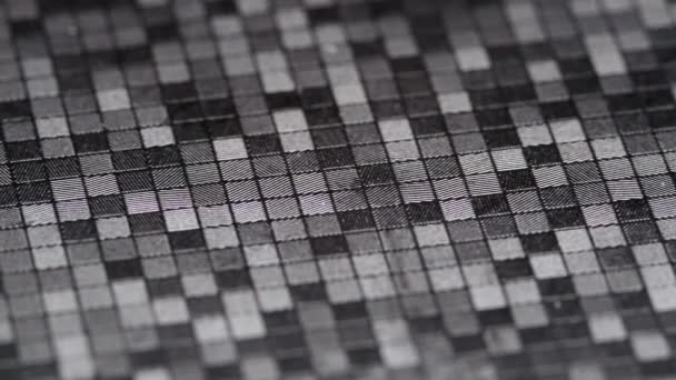 Dettagli Piastrelle Mosaico Nero Futuristico Sfondo Astratto Forme Geometriche — Video Stock