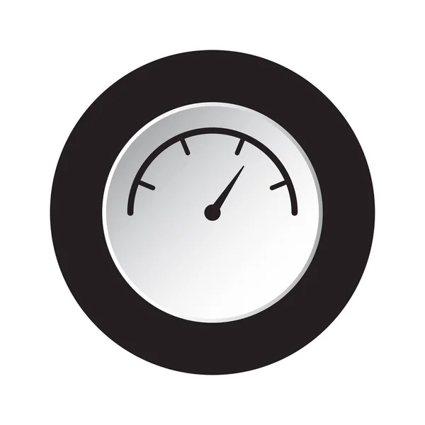 分離された黒と白のボタン アイコン ラウンド ゲージ ダイヤルの記号 — ストックベクタ