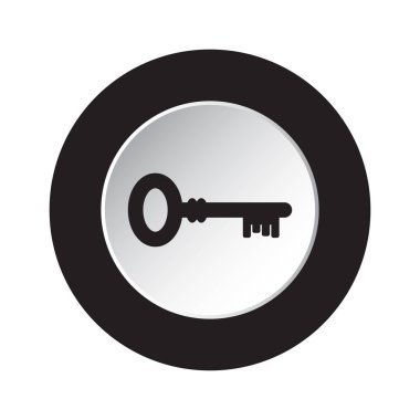 yuvarlak izole siyah beyaz düğme simgesi ile anahtar