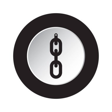 yuvarlak izole siyah beyaz düğme simgesi - delik zincirle asılı