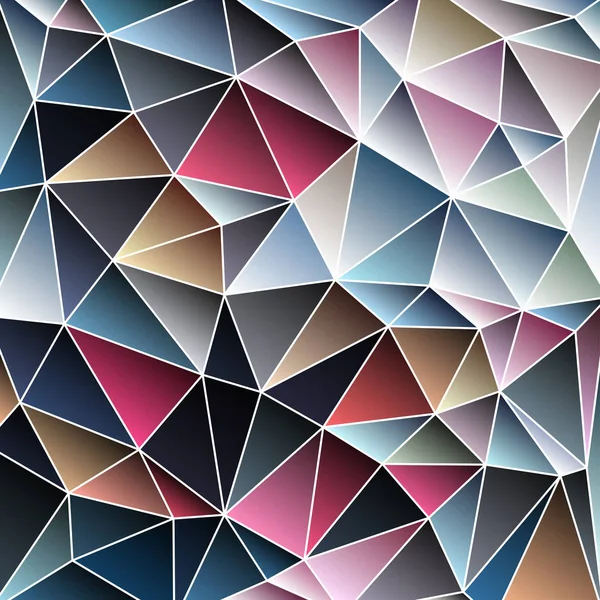 Треугольная Многоцветная Абстрактная Сетка Стекла Белым Контуром Оттенках Синего Коричневого — стоковый вектор