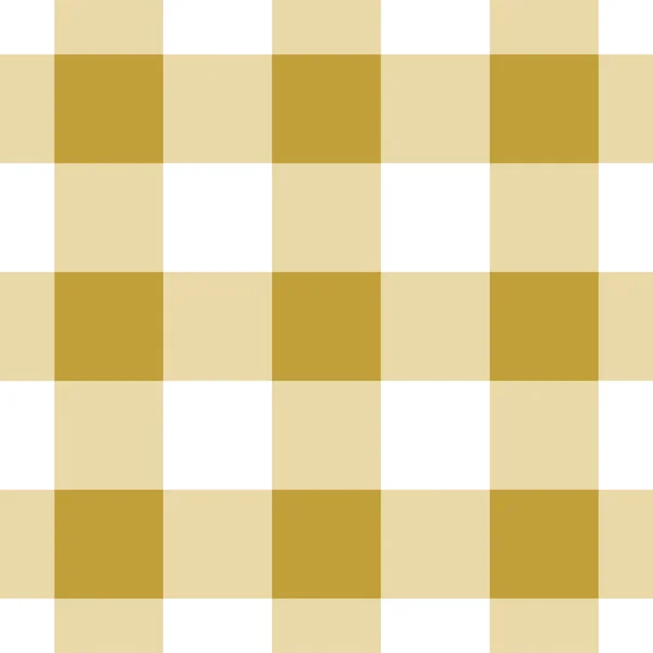 Patrón Sin Costuras Blanco Ocre Oscuro Brillante Tartán Amarillo Mantel — Archivo Imágenes Vectoriales