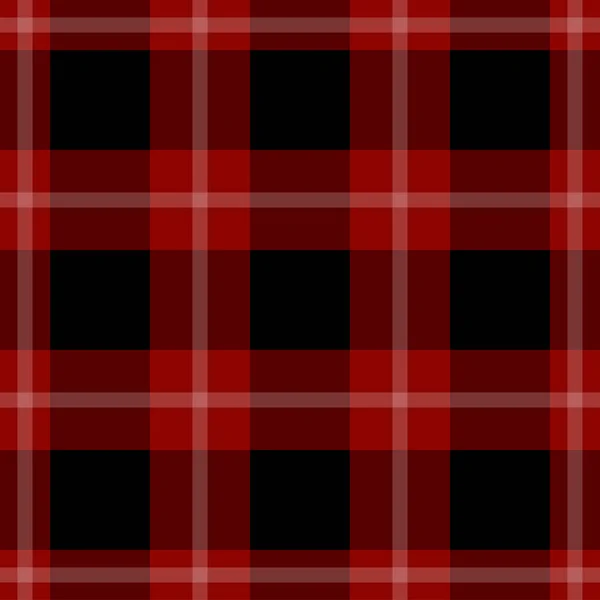 Vzor Bezešvé Černé Tmavé Světlé Červené Tartan Ubrus Bílými Pruhy — Stockový vektor