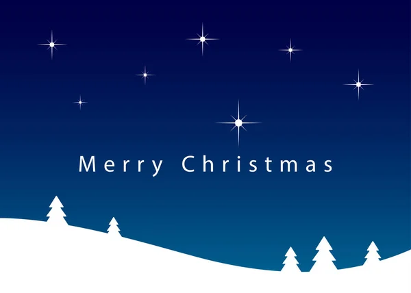 Paysage de nuit de Noël avec étoiles et texte . — Image vectorielle
