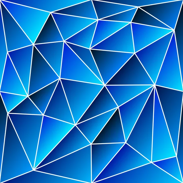 Треугольная Многоцветная Абстрактная Сетка Стекла Белым Контуром Оттенках Синего — стоковый вектор