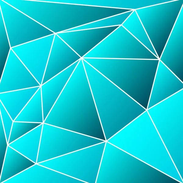 Треугольная Многоцветная Абстрактная Сетка Стекла Белым Контуром Оттенках Лазурного — стоковый вектор