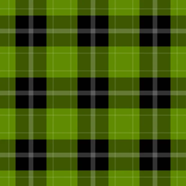 Vzor Bezešvé Černé Tmavé Světlé Zelené Tartan Ubrus Bílými Pruhy — Stockový vektor