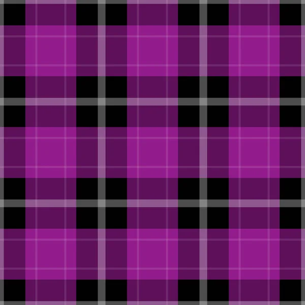 Dikişsiz desen - siyah, karanlık ve parlak mor tartan, beyaz çizgili masa örtüsü