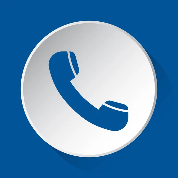 Altes Telefonhörer Einfaches Blaues Symbol Auf Weißem Knopf Mit Schatten Vektorgrafiken