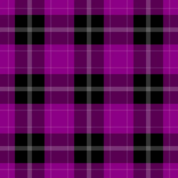 Dikişsiz desen - siyah, karanlık ve parlak mor tartan, beyaz çizgili masa örtüsü