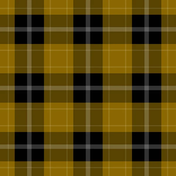 Padrão Sem Costura Preto Amarelo Escuro Brilhante Ocre Tartan Toalha — Vetor de Stock